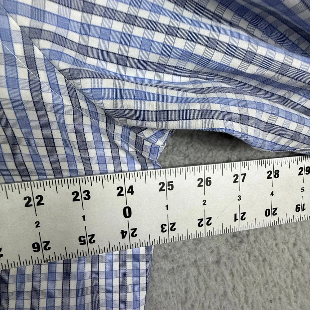 UNTUCKit Mens X Large Plaid Button Down‎ Long Sleeve Shirt Blue White